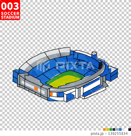 サッカー主要スタジアム アイソメトリック風イラスト 139255834