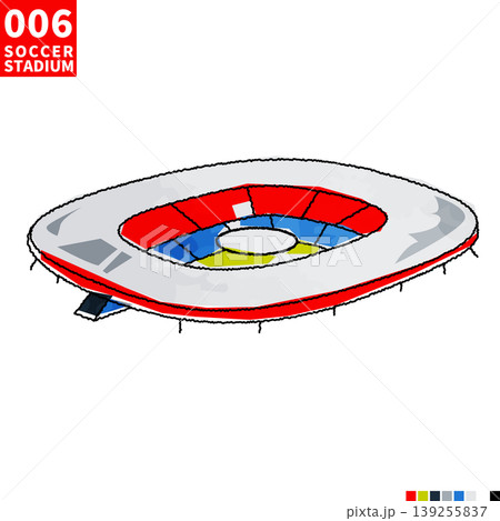 サッカー主要スタジアム アイソメトリック風イラスト 139255837