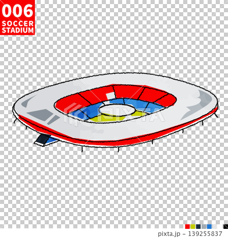 サッカー主要スタジアム アイソメトリック風イラスト 139255837