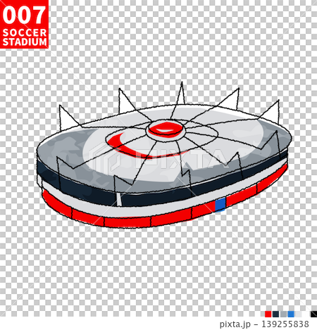 サッカー主要スタジアム アイソメトリック風イラスト 139255838