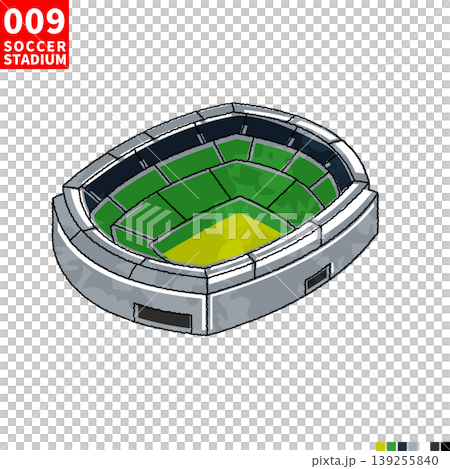 サッカー主要スタジアム アイソメトリック風イラスト 139255840