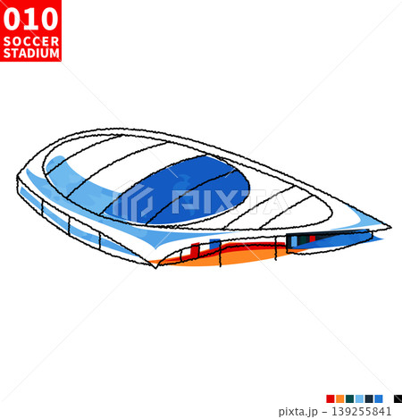 サッカー主要スタジアム アイソメトリック風イラスト サッカー主要スタジアム アイソメトリック風イラスト 139255841