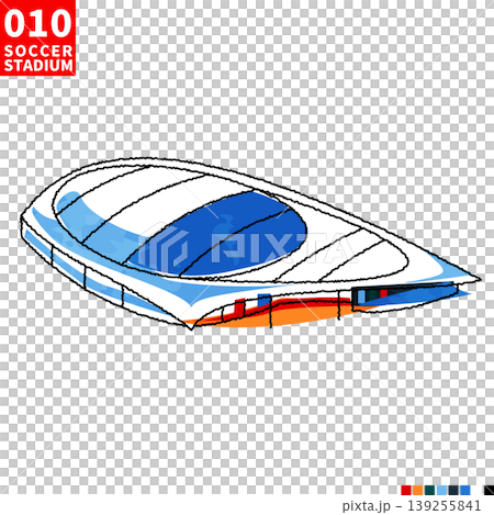 サッカー主要スタジアム アイソメトリック風イラスト サッカー主要スタジアム アイソメトリック風イラスト 139255841