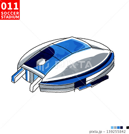 サッカー主要スタジアム アイソメトリック風イラスト サッカー主要スタジアム アイソメトリック風イラスト 139255842