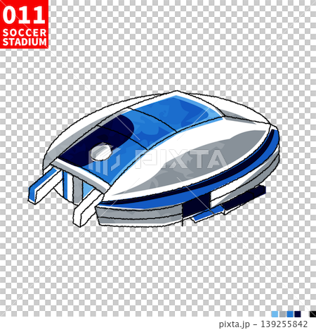 サッカー主要スタジアム アイソメトリック風イラスト サッカー主要スタジアム アイソメトリック風イラスト 139255842