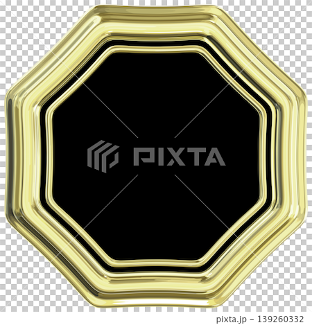 Golden octagonal emblem vector illustration Golden octagonal emblem vector illustration 139260332