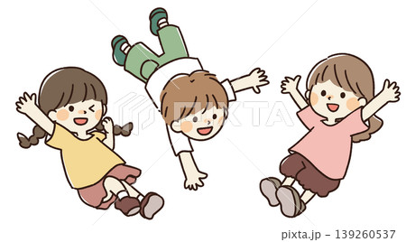 空を飛ぶ子供のポーズ 空を飛ぶ子供のポーズ 139260537