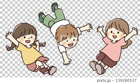 空を飛ぶ子供のポーズ 空を飛ぶ子供のポーズ 139260537