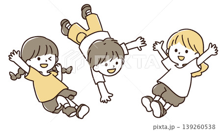 空を飛ぶ子供のポーズ 139260538