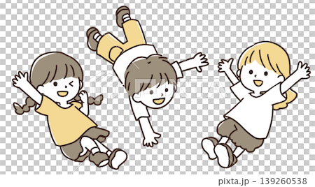 空を飛ぶ子供のポーズ 139260538