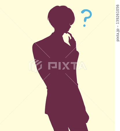 スーツの男性会社員　ハテナ　シルエット 139261056