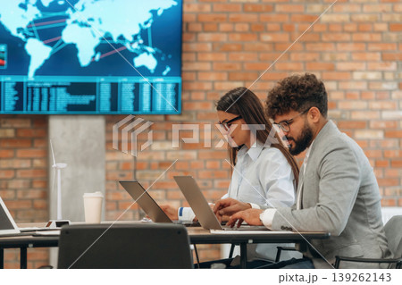 Man and woman are working in the modern office, business conception 139262143
