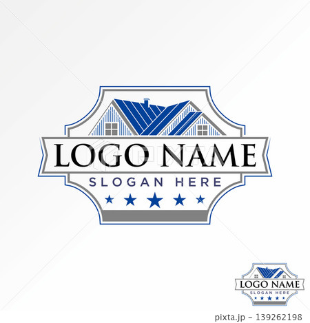 Classic emblem roof house home exterior property real construction renovation logo design graphic concept creative premium vector stock image top sell Classic emblem roof house home exterior property real construction renovation logo design graphic concept creative premium vector stock image top sell 139262198