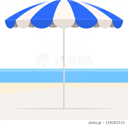 Beach parasol blue and white color stock illustration Beach parasol blue and white color stock illustration 139262515