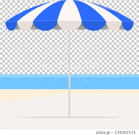 Beach parasol blue and white color stock illustration Beach parasol blue and white color stock illustration 139262515