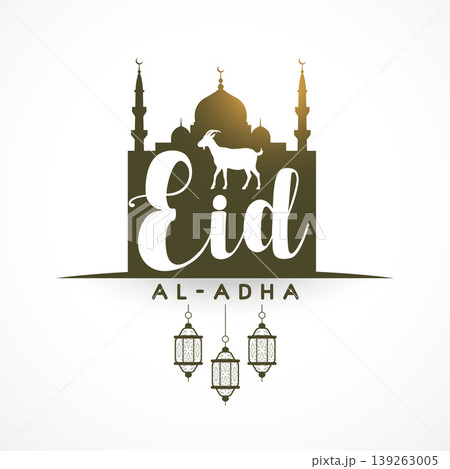 beautiful eid al adha background with mosque and lantern elements beautiful eid al adha background with mosque and lantern elements 139263005