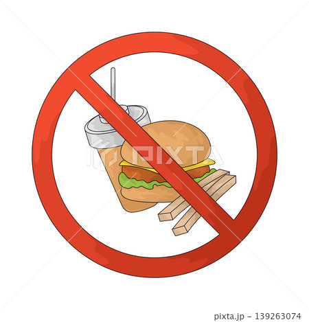 Illustration of No Junk Food and Soft Drinks 139263074
