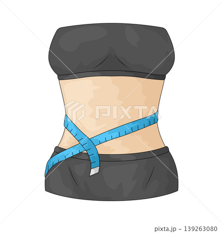 Waist of Woman and Measuring Tape Illustration Waist of Woman and Measuring Tape Illustration 139263080