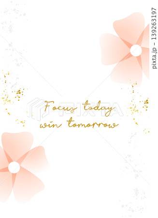 golden calligraphy success quote with soft pink botanical flower poster golden calligraphy success quote with soft pink botanical flower poster 139263197
