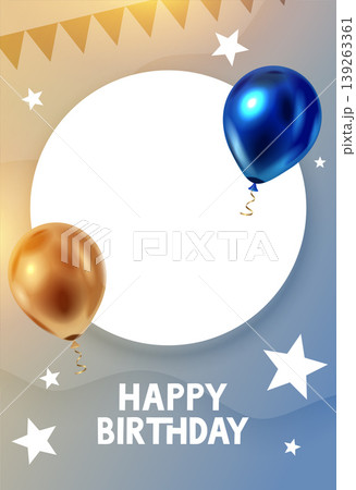 realistic happy birthday frame poster with image space 139263361