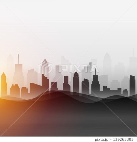 shiny skyline buildings background for modern construction design 139263393