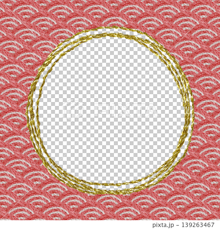 【日式青海波紋邊框】手工刺繡插畫材質 【日式青海波紋邊框】手工刺繡插畫材質 139263467