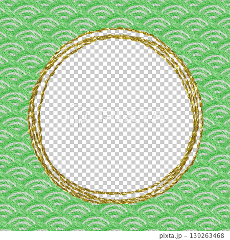 【日式青海波紋邊框】手工刺繡插畫材質 【日式青海波紋邊框】手工刺繡插畫材質 139263468