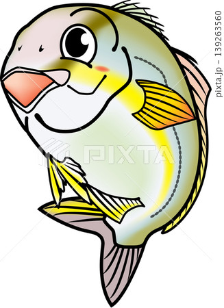 かわいい魚イラスト 「カンパチ」 ベクター形式 白背景単体 かわいい魚イラスト 「カンパチ」 ベクター形式 白背景単体 139263560