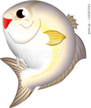 かわいい魚イラスト　「カンパチ」　ベクター形式　白背景単体 139263561