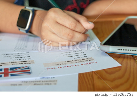 concept of taking English exam in classroom 139263755