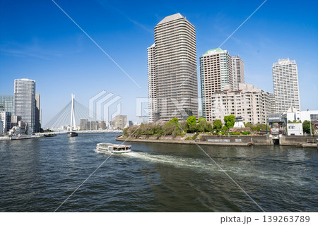 佃大橋から見る中央区立石川島公園とその景観 東京都中央区 佃大橋から見る中央区立石川島公園とその景観 東京都中央区 139263789
