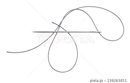 sewing needle close-up on white isolated background 139263851