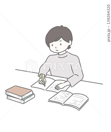 勉強をする男性 139264320