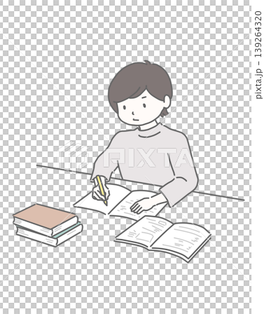 勉強をする男性 139264320