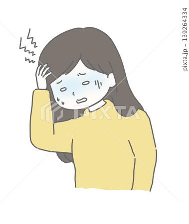 頭痛に苦しむ女性 頭痛に苦しむ女性 139264334