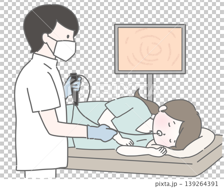 医師が女性に胃カメラを挿入 医師が女性に胃カメラを挿入 139264391
