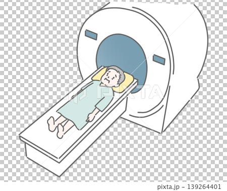 MRI・CT検査を受ける高齢男性  139264401