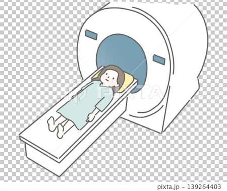 MRI・CT検査を受ける女性の患者 MRI・CT検査を受ける女性の患者 139264403