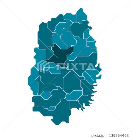 岩手県の市町村地図（行政区分・境界線） 139264498
