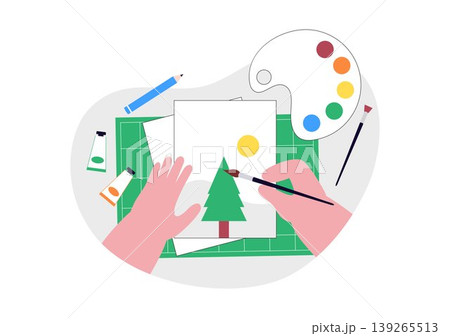 DIY Class Vector Illustration Featuring Craft Workshop Creative Handmade Activities, Pottery, Painting, Sewing, Art Learning, Hobby Studio Design DIY Class Vector Illustration Featuring Craft Workshop Creative Handmade Activities, Pottery, Painting, Sewing, Art Learning, Hobby Studio Design 139265513
