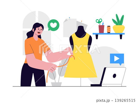 DIY Class Vector Illustration Featuring Craft Workshop Creative Handmade Activities, Pottery, Painting, Sewing, Art Learning, Hobby Studio Design 139265515