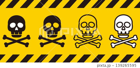 ドクロマークのイラストセット（ブラック） 139265595