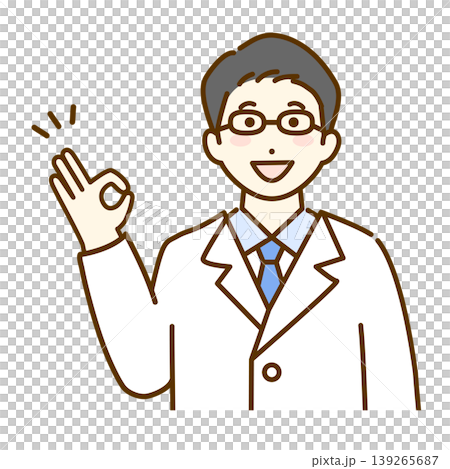 人物 OKサインをする医者の男性のイラスト 139265687