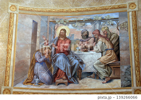 Saint Mary Magdalene wipes the feet of Jesus Saint Mary Magdalene wipes the feet of Jesus 139266066
