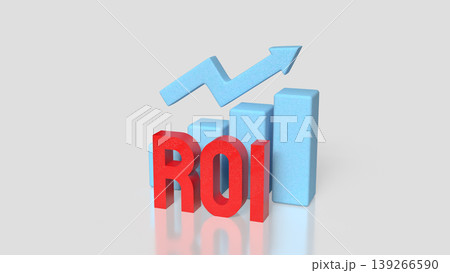 Return on Investment ROI Growth Concept with Bar Chart and Arrow 3d render. Return on Investment ROI Growth Concept with Bar Chart and Arrow 3d render. 139266590
