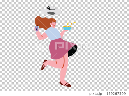 夏を満喫する女性のイラスト 夏を満喫する女性のイラスト 139267399