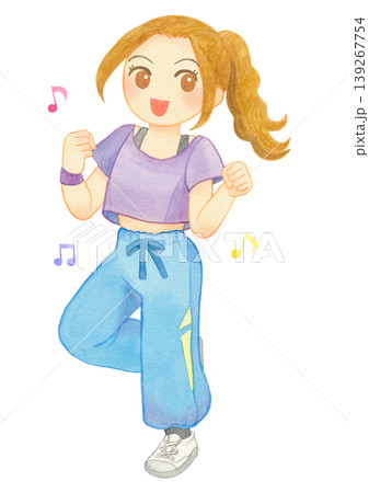 ダンスフィットネスをする女性03 ダンスフィットネスをする女性03 139267754