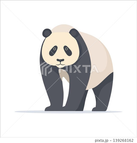 Standing panda bear illustration with black and white markings cute animal portrait wild animal bear cub illustration isolated standing endangered creature friendly wildlife Standing panda bear illustration with black and white markings cute animal portrait wild animal bear cub illustration isolated standing endangered creature friendly wildlife 139268162