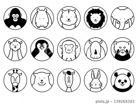 線画の動物アイコンセット 139268383