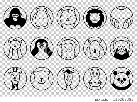線画の動物アイコンセット 139268383